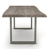 Brooks - Dining Table - U Base - 40" x 92" - Sandblasted Grey Top - Pewter Base