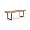 Brooks - Dining Table - U Base - 40" x 92" - Teak Top - Brass Base