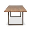 Brooks - Dining Table - U Base - 40" x 92" - Teak Top - Brass Base