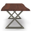 Brooks - Dining Table - X Base - 40" x 116" - Americano Top - Pewter Base