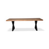 Brooks - Dining Table - X Base - 40" x 116" - Teak Top - Black Base