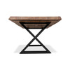 Brooks - Dining Table - X Base - 40" x 116" - Teak Top - Black Base