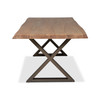 Brooks - Dining Table - X Base - 40" x 116" - Teak Top - Brass Base