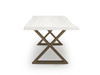 Brooks - Dining Table - X Base - 40" x 116" - White Wash Top - Brass Base