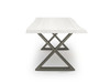 Brooks - Dining Table - X Base - 40" x 116" - White Wash Top - Pewter Base