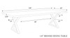 Brooks - Dining Table - X Base - 40" x 116" - White Wash Top - Pewter Base