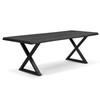Brooks - Dining Table - X Base - 40" x 79" - Ebonized Top - Black Base