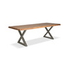 Brooks - Dining Table - X Base - 40" x 79" - Teak Top - Pewter Base Brooks - Dining Table - X Base - 40" x 79" - Teak Top - Pewter Base