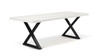 Brooks - Dining Table - X Base - 40" x 79" - White Wash Top - Black Base