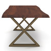 Brooks - Dining Table - X Base - 40" x 92" - Americano Top - Brass Base