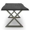 Brooks - Dining Table - X Base - 40" x 92" - Ebonized Top - Pewter Base