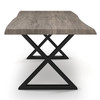 Brooks - Dining Table - X Base - 40" x 92" - Sandblasted Grey Top - Black Base