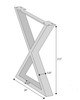 Brooks - Dining Table - X Base - 40" x 92" - Sandblasted Grey Top - Pewter Base