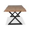 Brooks - Dining Table - X Base - 40" x 92" - Teak Top - Black Base