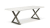 Brooks - Dining Table - X Base - 40" x 92" - White Wash Top - Pewter Base