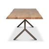 Brooks - Dining Table - Y Base - 40" x 116" - Teak Top - Brass Base