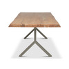 Brooks - Dining Table - Y Base - 40" x 116" - Teak Top - Pewter Base