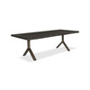 Brooks - Dining Table - Y Base - 40" x 79" - Ebonized Top - Brass Base