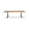 Brooks - Dining Table - Y Base - 40" x 79" - Teak Top - Pewter Base