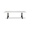 Brooks - Dining Table - Y Base - 40" x 79" - White Wash Top - Black Base