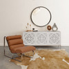 Elements - Samar Round Mirror - 39"Dia. - Vintage Silver