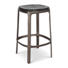 Marbelle - Alfie Marble Counter Stool - Fantasy Black/Bronze Finish