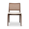Modern Brazilian - Charlotte - Cane Side Chair - Medley Ivory Seat - Nogal Frame - Nogal Cane Webbing