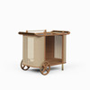Modern Brazilian - Dinda - Bar Cart - Pecan Frame