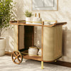 Modern Brazilian - Dinda - Bar Cart - Pecan Frame