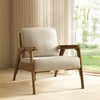 Modern Brazilian - Fly Accent Chair - Harvest Natural Upholstery - Nozes Frame