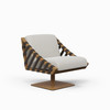Modern Brazilian - Girona - Swivel Chair - Nozes Frame - Harvest Natural Seat - Dark Brown Leather Straps