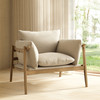 Modern Brazilian - Hara - Accent Chair - Harvest Natural Upholstery - Nozes Frame