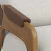 Modern Brazilian - Hermes Accent Chair - Harvest Natural Upholstery - Nozes, Brown Frame