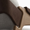 Modern Brazilian - Hermes Accent Chair - Harvest Natural Upholstery - Nozes, Brown Frame