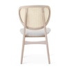 Modern Brazilian - Joelma - Cane Side Chair - Bouclé Crafted Glaze Seat - Nevoa Frame - Natural Cane Webbing