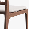 Modern Brazilian - Larissa Side Chair - Harvest Natural Upholstery - Nogal Frame