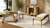 Modern Brazilian - Loop - Upholstered Stool - Noodles Natural Seat - Nozes Frame