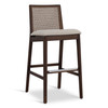Modern Brazilian - Nardia - Cane Bar Stool - Medley Ivory Seat - Nogal Frame - Nogal Cane Webbing