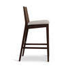 Modern Brazilian - Nardia - Cane Bar Stool - Medley Ivory Seat - Nogal Frame - Nogal Cane Webbing