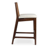 Modern Brazilian - Nardia - Cane Counter Stool - Medley Ivory Seat - Nogal Frame - Nogal Cane Webbing