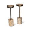 Relique - Tabitha Drink Table - Brass  Frame - Natural Light Top