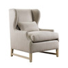 Amelie Linen Upholstered Wing Arm Chair - Beige