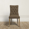 Luxe Linen Upholstered Tufted Dining Armchair