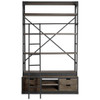 Brodie VIII 57L x 20.5W x 94H Brown Wood Gun-Metal Ladder Four Shelf Shelving Unit