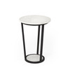 Bombola I (Small) 15L x 15W White Round Marble Top W/Black Metal Frame Accent Table