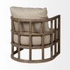 Skylar II Tan Fabric Covered Cushioned Demi-Lune Wooden Frame Accent Chair