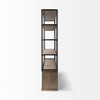 Braxton I Light Brown Wood and Iron Three Shelf Shelving Unit 81.5L x 18.5W x 90