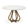 Laurent 48" Marble Top Gold Metal Base Dining Table
