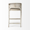 Tabitha 30.75" Seat Height Beige Fabric/Rattan Seat Blonde Wood Frame Bar Stool