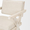 Topanga I Cream Fabric Wrap Blonde Wooden Frame Dining Chair
